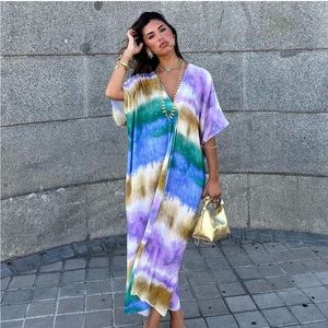Zara tie dye tunic dress NWT